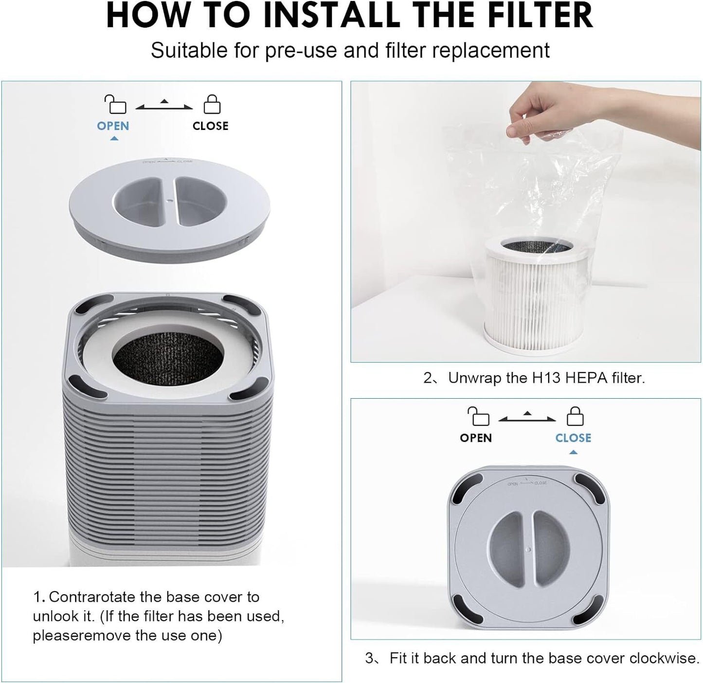 2Pack Air Purifier A1 Replacement Filter H13 True HEPA Air Cleaner Filter(Ships from FBA warehouse, prohibited by Amazon)