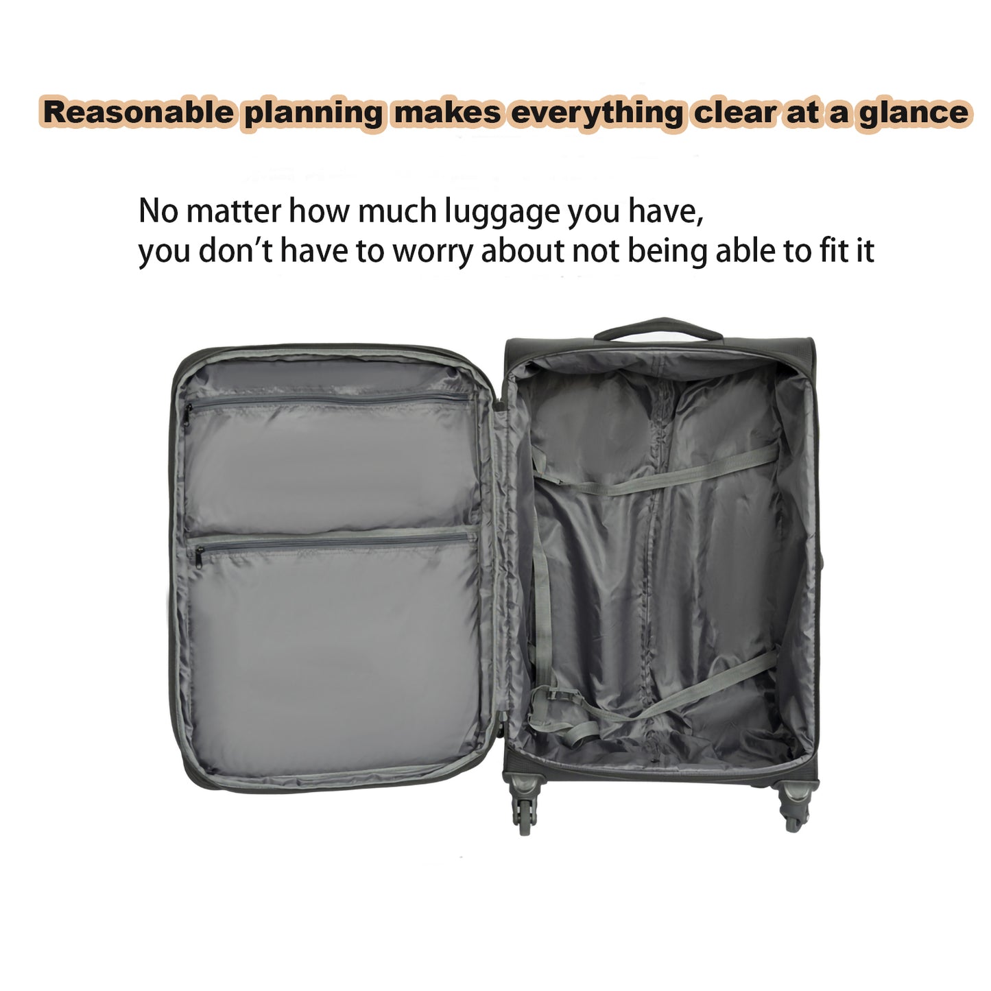 Softside Luggage Expandable 3 Piece Set Suitcase Upright Spinner Softshell Lightweight Luggage Travel Set 20inch 24inch 28inch