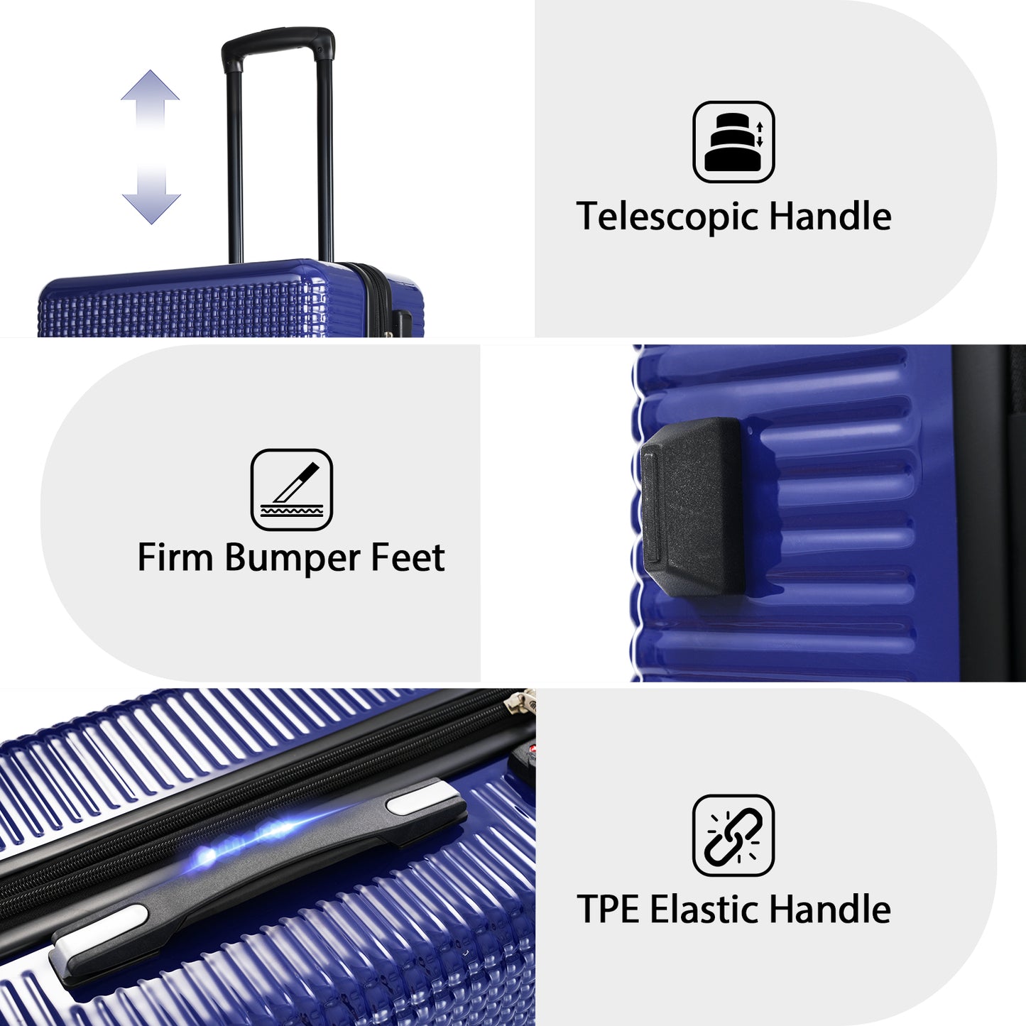 Luggage Sets 3 Piece Hardshell Suitcases with Wheels, Lightweight Expandable Travel Luggage with TSA Lock, Carry-on, Checked Luggage(20inch 24inch 28inch)