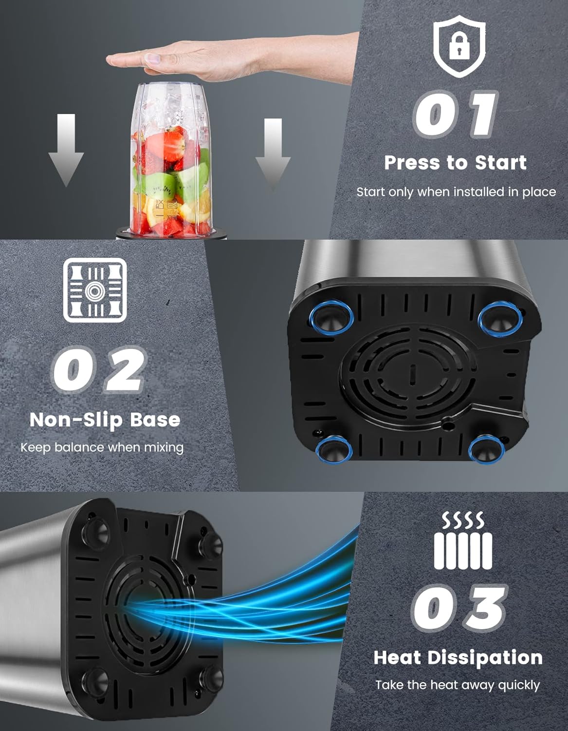 VEWIOR Smoothie Blender, 900W Personal Blender for Shakes and Smoothies, Blenders for Kitchen, Smoothie Juice Mixer with 2 * 22Oz BPA-Free To-Go Cups(banned by Amazon)