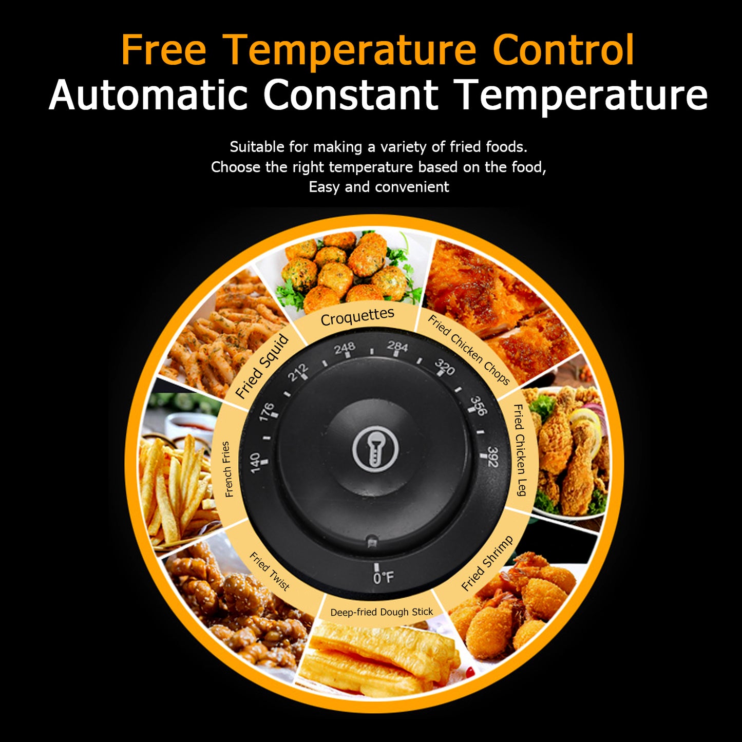 【Old Code:50481093】EH81 2500W MAX 110V 6.3QT/6L Stainless Steel Single Cylinder Electric Fryer US Plug