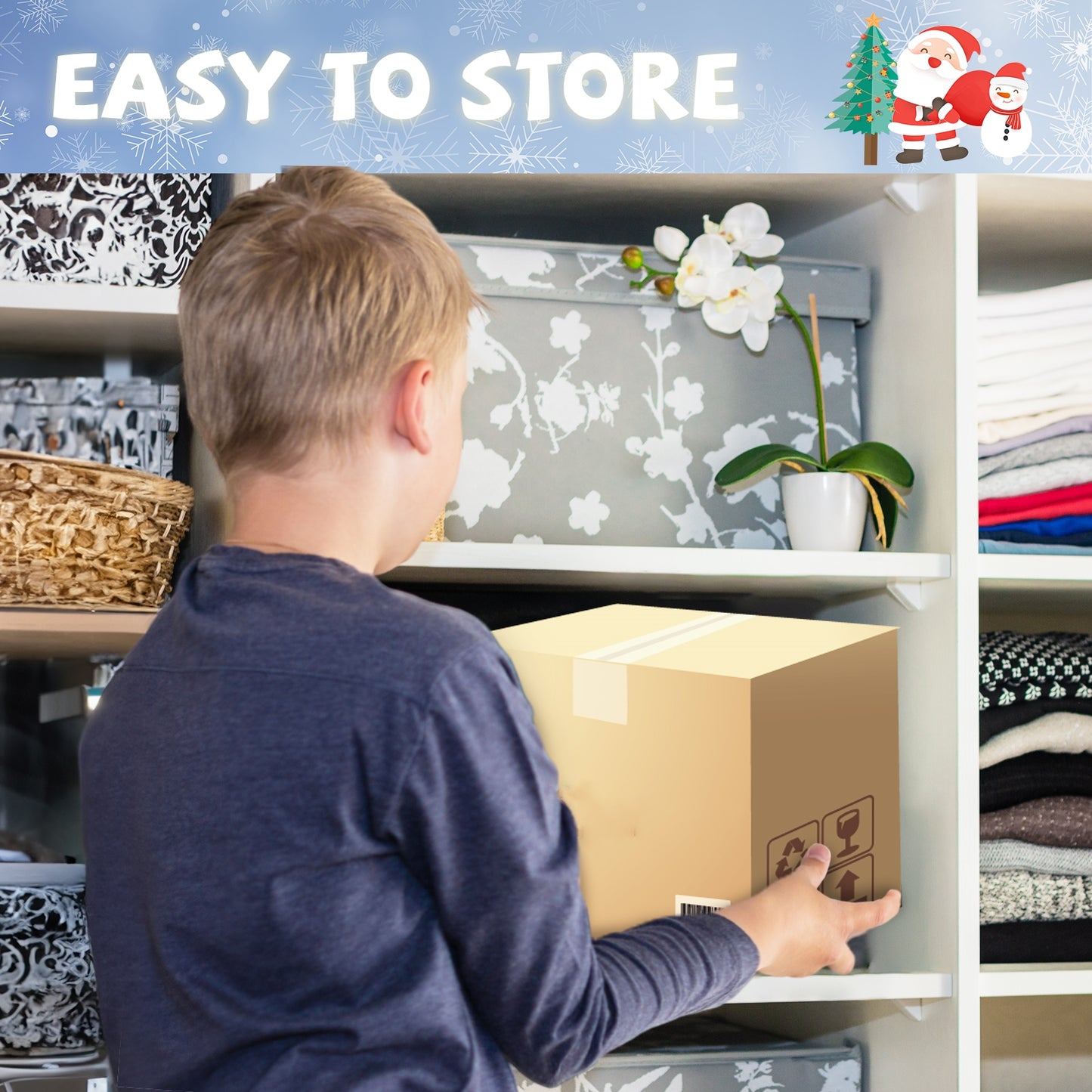 4 FT Lighted Christmas Inflatable Santa with Wreath Broke Out from Window, Large Blow Up Hanging Inflatable Decoration with Built-in LED Lights for Window Decor Holiday Party Front Yard Lawn Garden