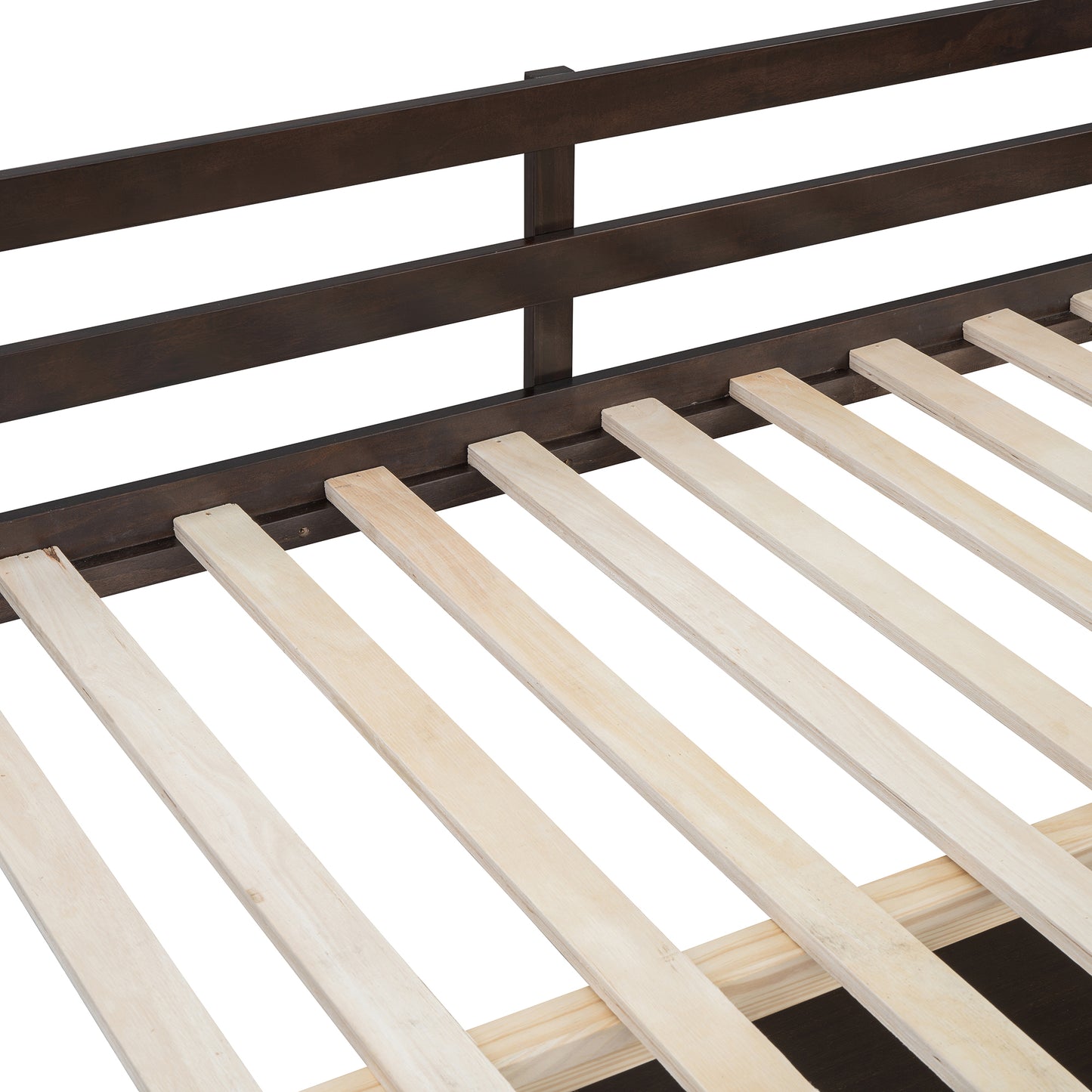 Full Wooden Loft Bed with U-shaped Desk,Storage Compartments and Tri-fold Mirror, Espresso