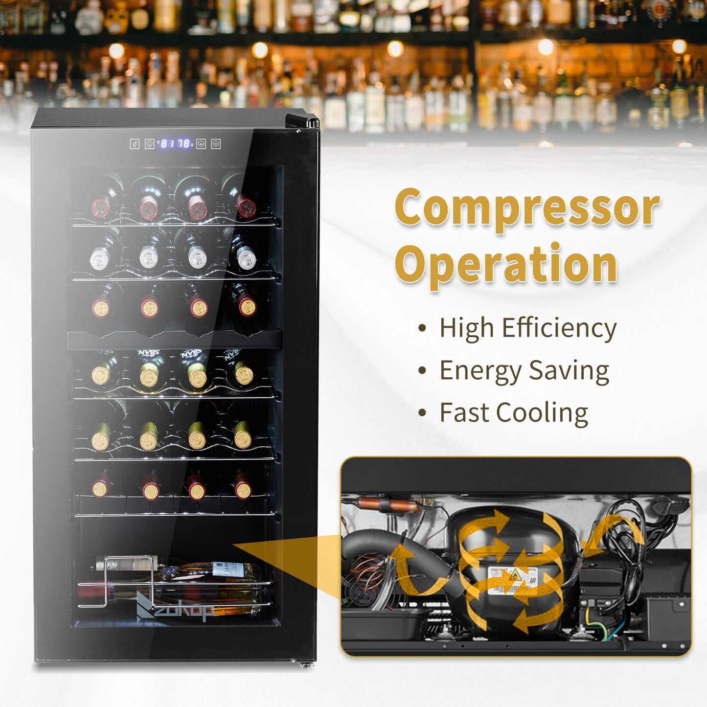 Dual Zone Wine and Beverage Refridgerator, 28 Bottle Wine Fridge with Independent Temperature Control & Glass Door, Freestanding Wine Cooler Chiller for Wine Champagne Beer
