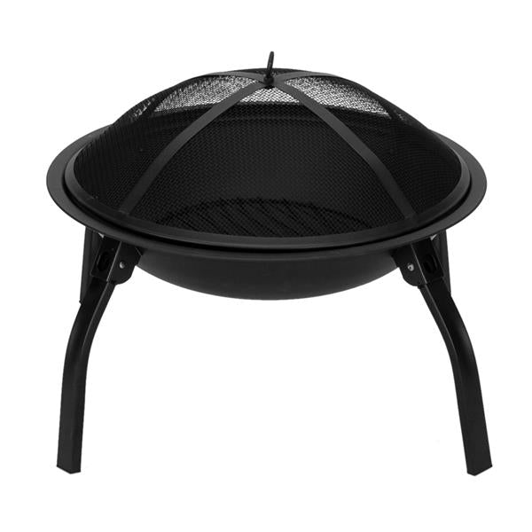 22" Four - legged Folding Iron Brazier Wood Burning Fire Pit Decoration for Backyard Poolside