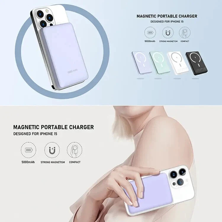 Fast Wireless Charging Magnetic Power Bank Battery for iPhone Samsung Android