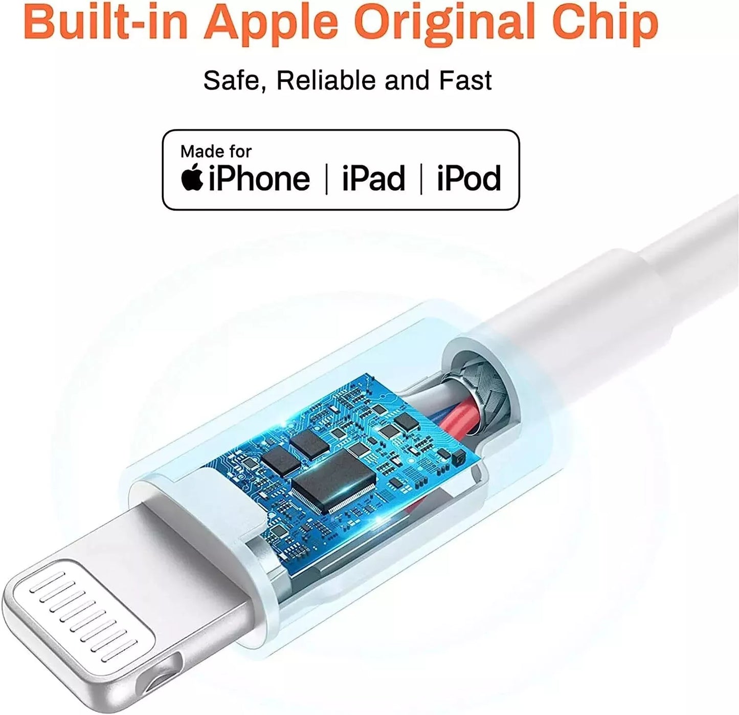 For iPhone 14, 13, 12, 11, X Pro Max Fast Charging Cable USB-C PD Plug Charger