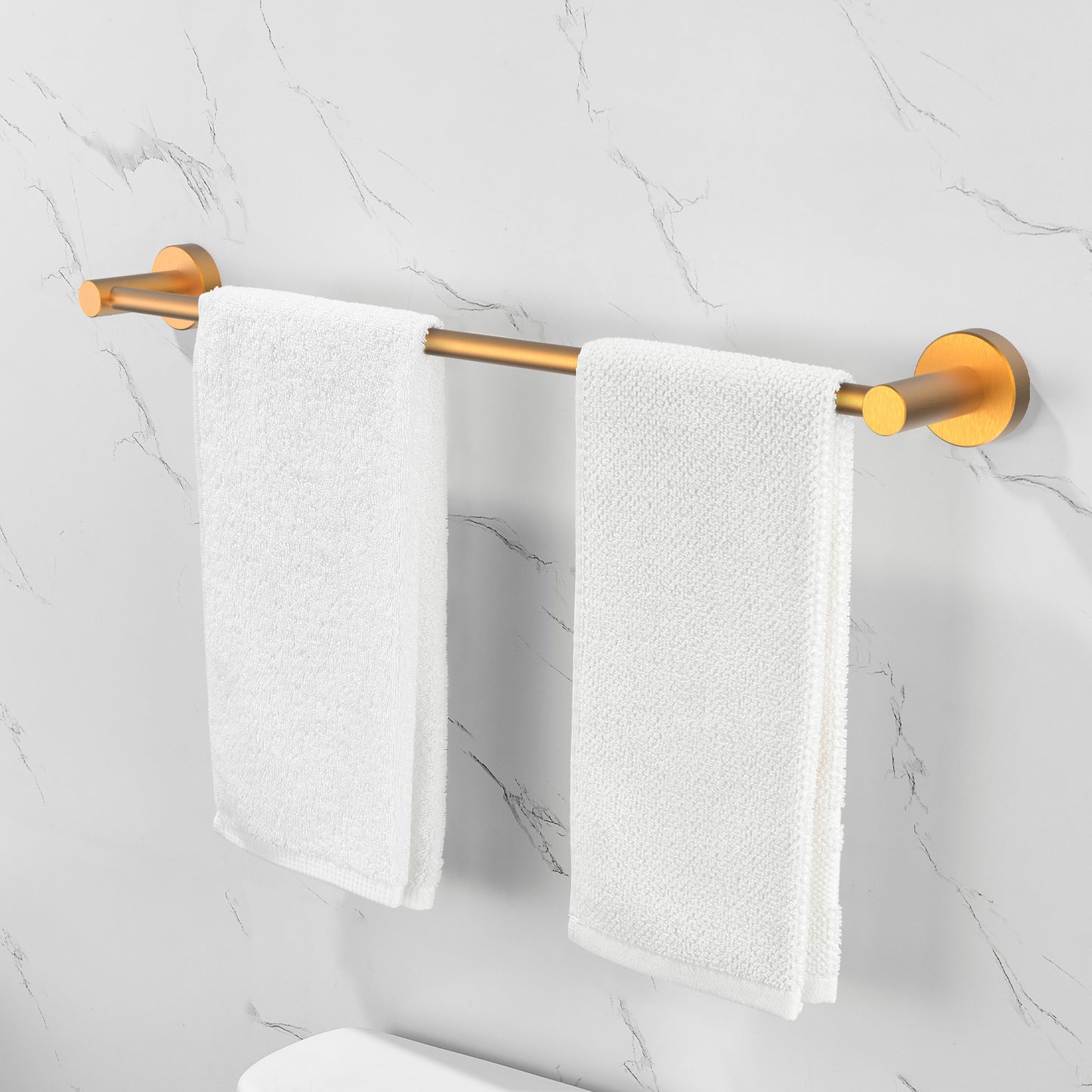 Bathroom Hardware Set, Thicken Space Aluminum 6 PCS Towel bar Set- Brushed Gold 24 Inches Wall Mounted[Unable to ship on weekends, please place orders with caution]