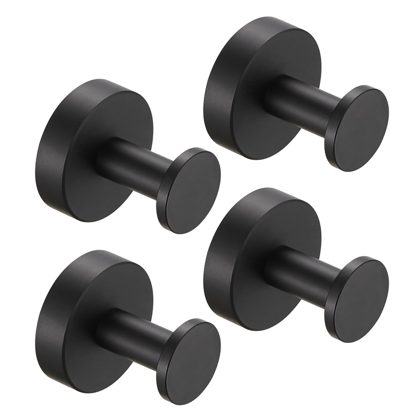 Round Base Wall Hanging Coat Hook with Screws- Matte Black Towel Hook, 4 Pack, for Entry Shoe Cabinet, Wardrobe Bathroom Bedroom Furniture Hardware[Unable to ship on weekends, please place orders with