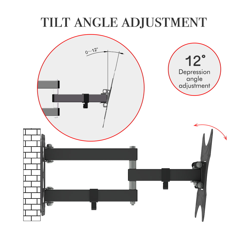 26-50" Adjustable Wall Mount Bracket Rotatable TV Stand TMX200 with Spirit Level