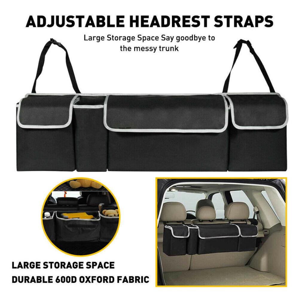 Car Trunk Organizer Oxford Interior Accessories Back Seat Storage Bag 4 Pocket