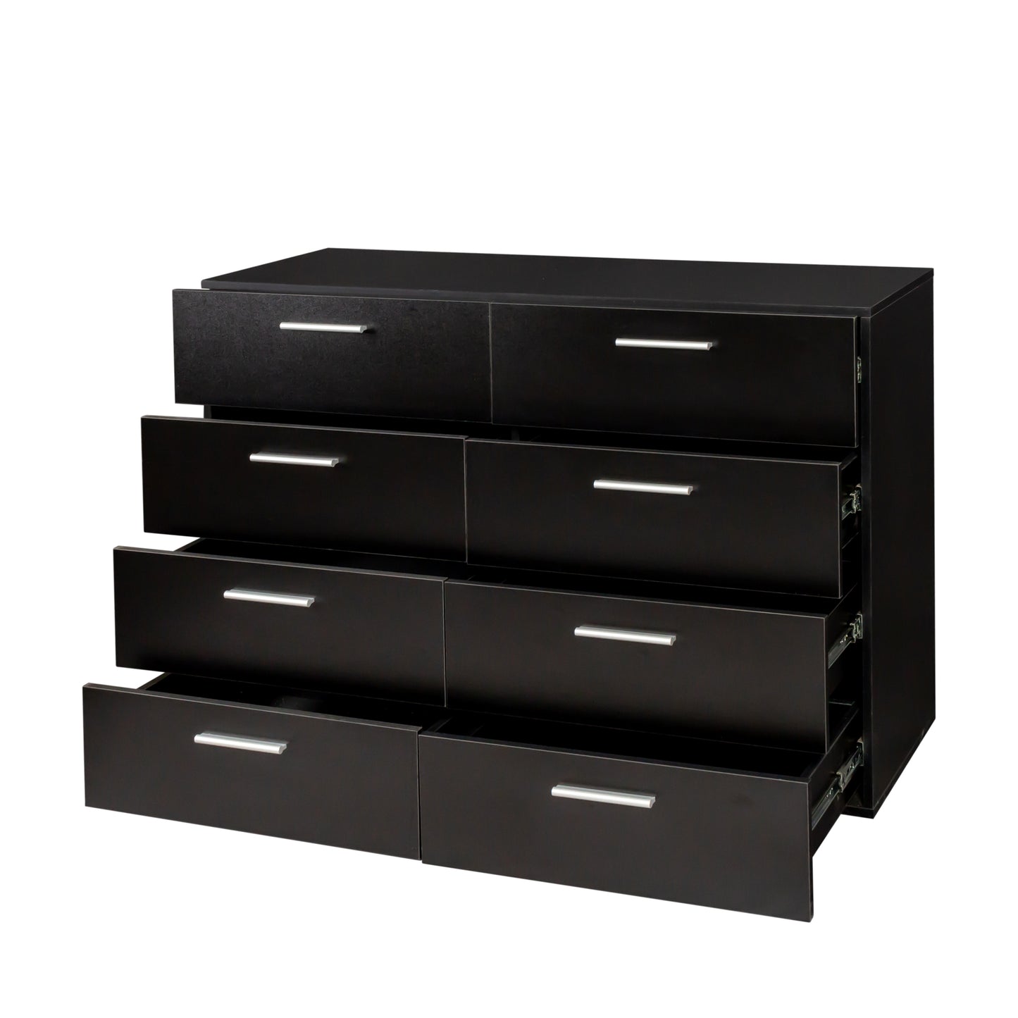 8 Drawer Double Dresser for Bedroom, Wide Storage Cabinet for Living Room Home Entryway, Black