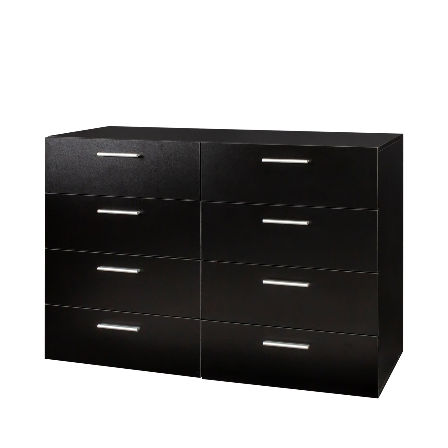 8 Drawer Double Dresser for Bedroom, Wide Storage Cabinet for Living Room Home Entryway, Black