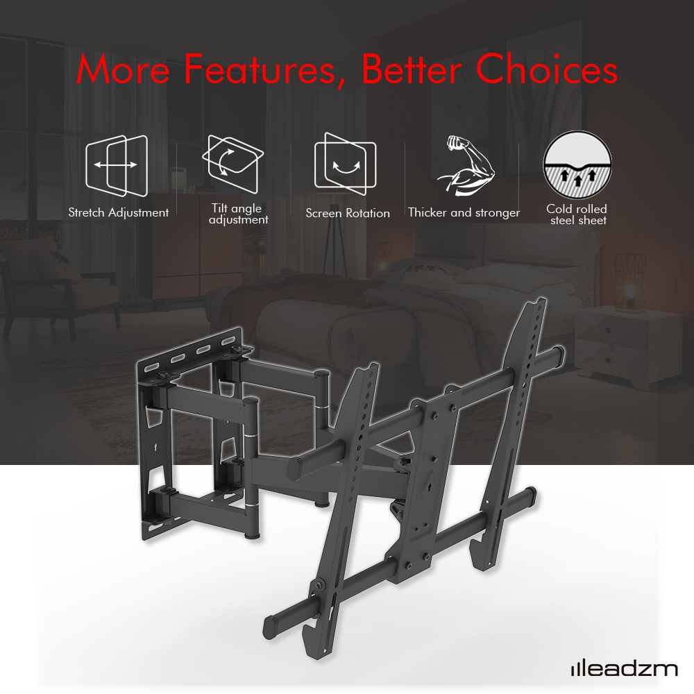 TMDS-106 40-75" Flat Tilting TV Wall Mount with Spirit Level