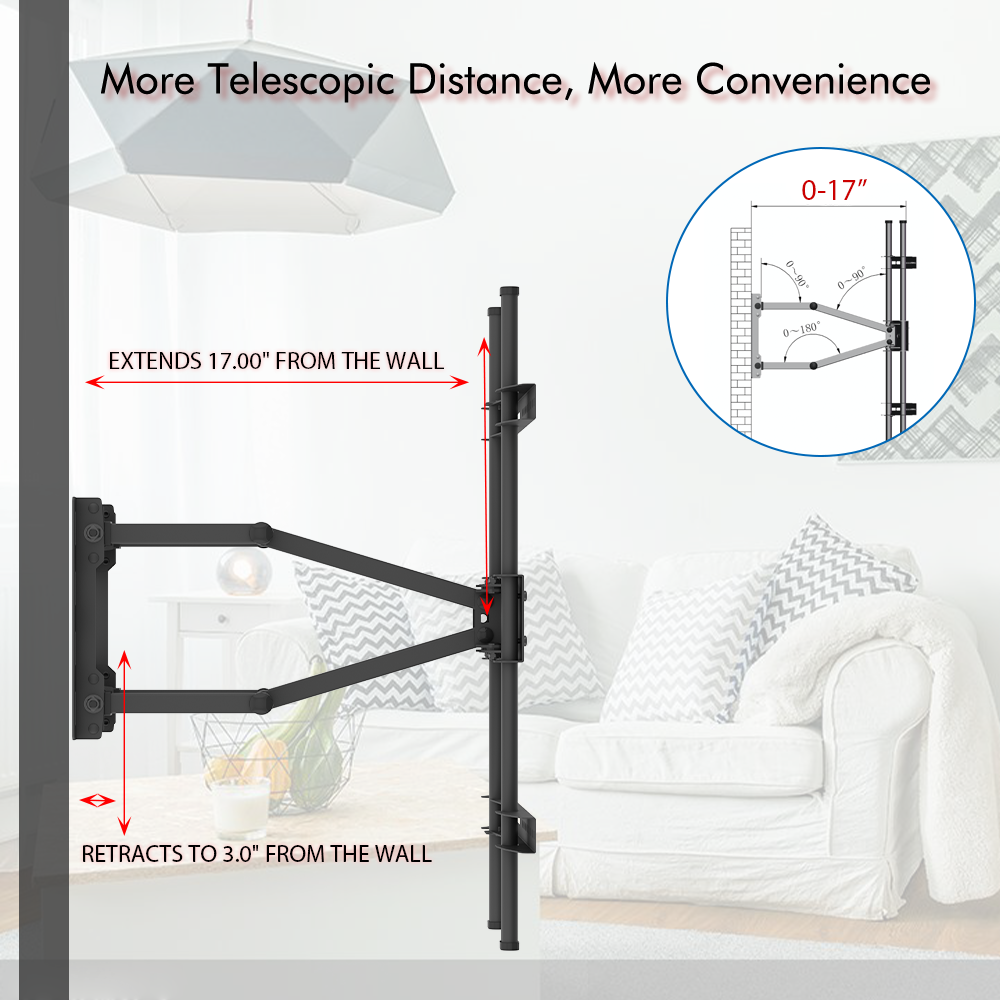 TMDS-106 40-75" Flat Tilting TV Wall Mount with Spirit Level