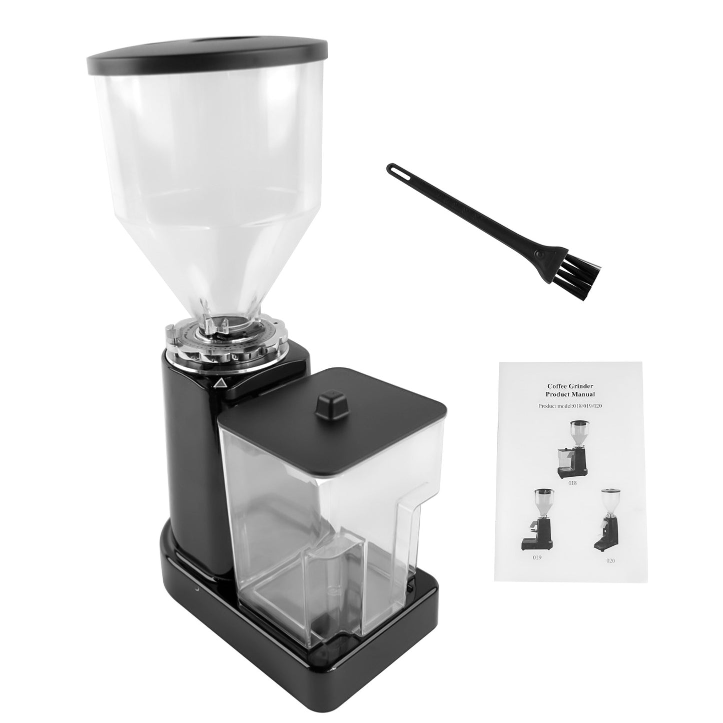 Black Electric Coffee Bean Grinder 35oz Flat Burr Coffee Grinder with 19 Grinding Settings