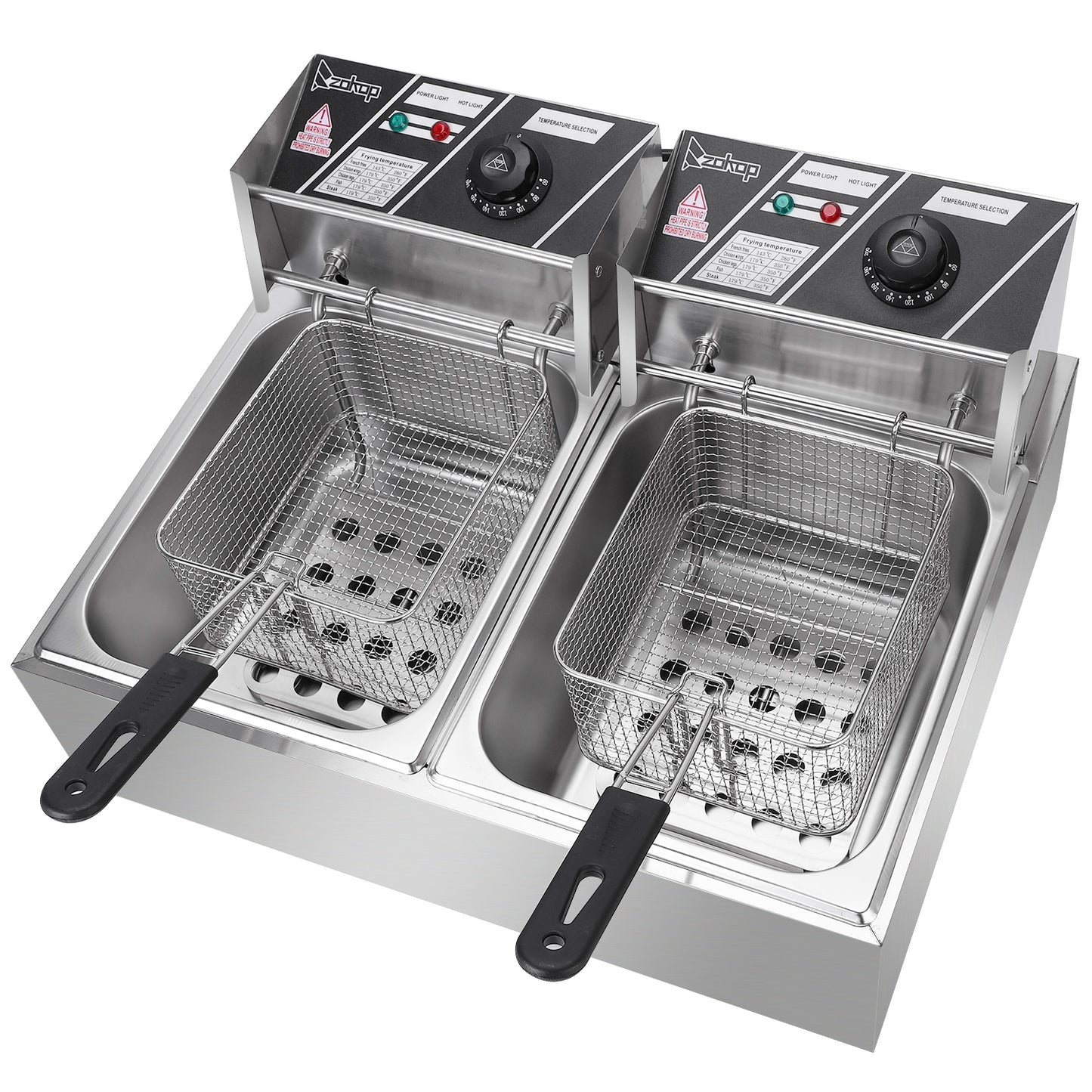 【Old Code-34568414】 EH82 2500W 220-240V 12.7QT/12L Stainless Steel Double Cylinder Electric Fryer UK Plug