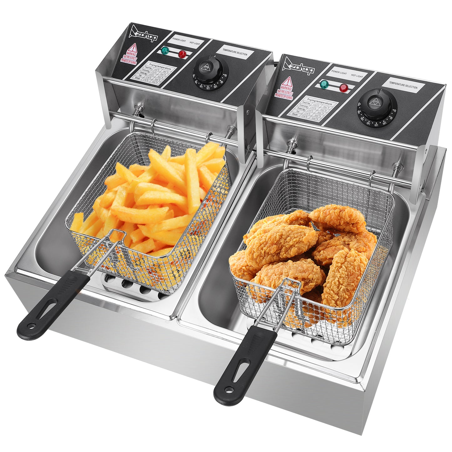 【Old Code-34568414】 EH82 2500W 220-240V 12.7QT/12L Stainless Steel Double Cylinder Electric Fryer UK Plug