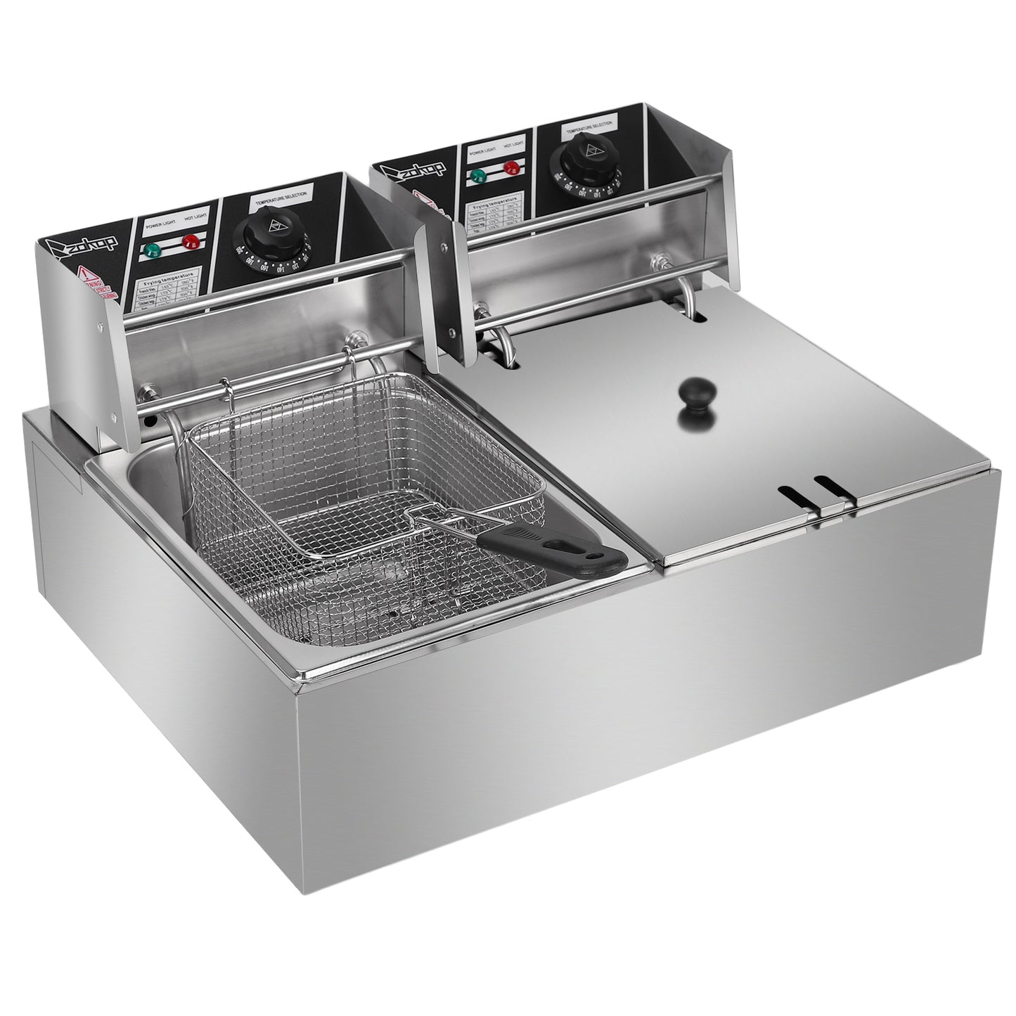【Old Code-34568414】 EH82 2500W 220-240V 12.7QT/12L Stainless Steel Double Cylinder Electric Fryer UK Plug