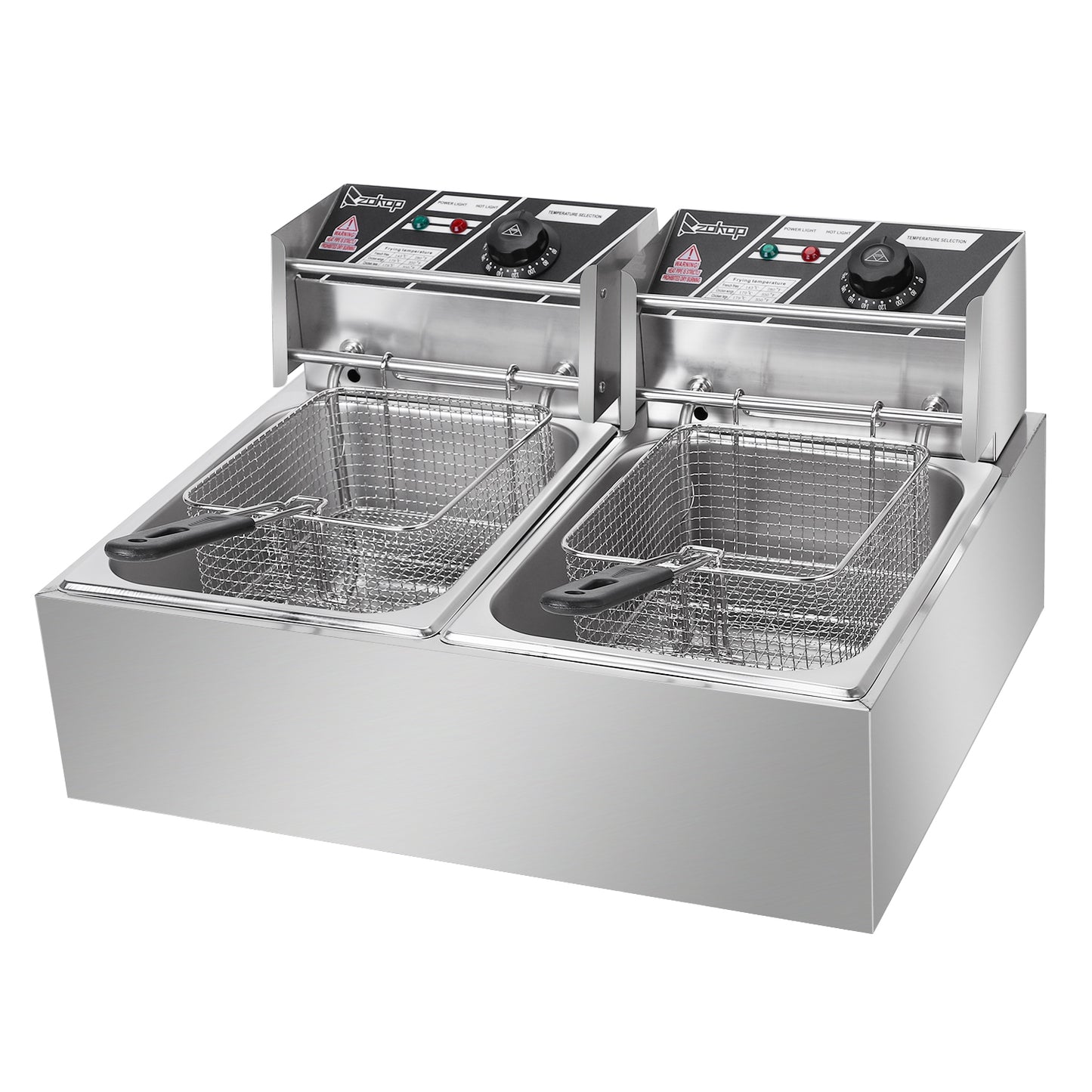 【Old Code-34568414】 EH82 2500W 220-240V 12.7QT/12L Stainless Steel Double Cylinder Electric Fryer UK Plug