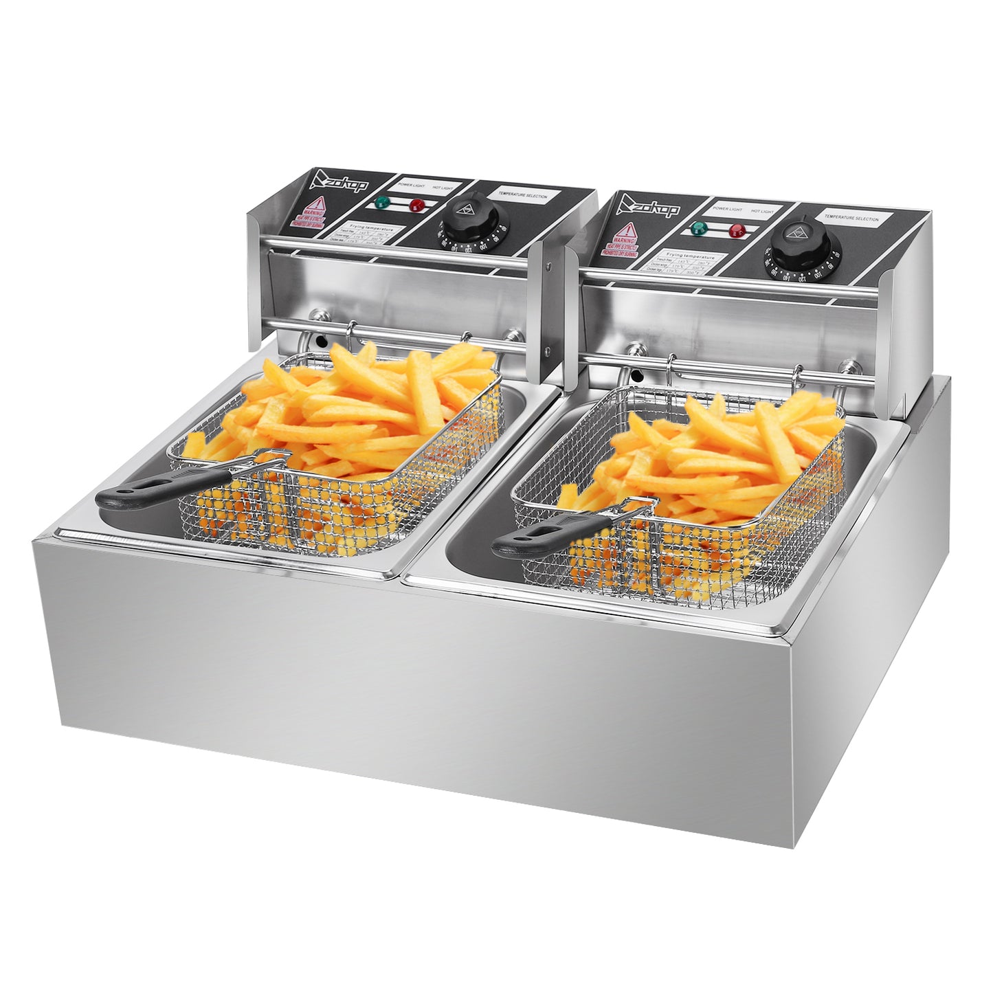 【Old Code-34568414】 EH82 2500W 220-240V 12.7QT/12L Stainless Steel Double Cylinder Electric Fryer UK Plug