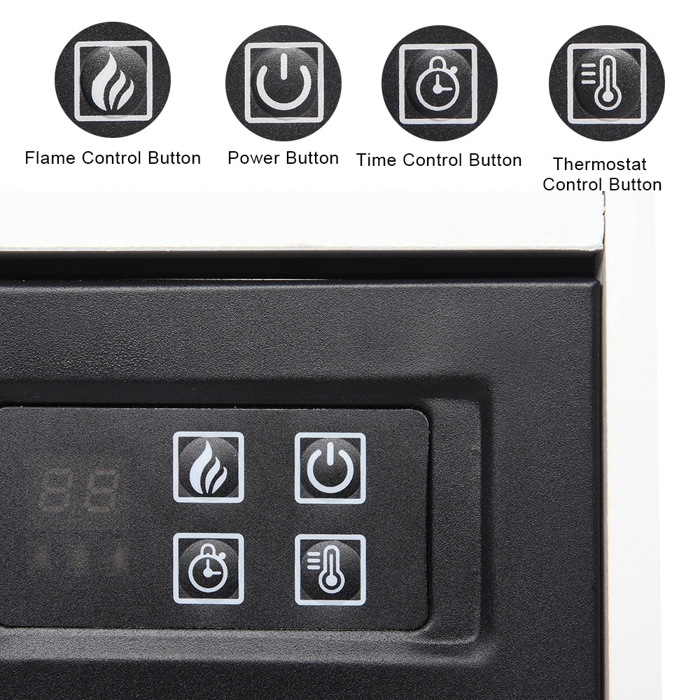 SF103-18G HA209-25 18 Inch White Wood Cabinet Style 1400W Single Color / Fake Wood / Heating Wire / With Small Remote Control Movement Black