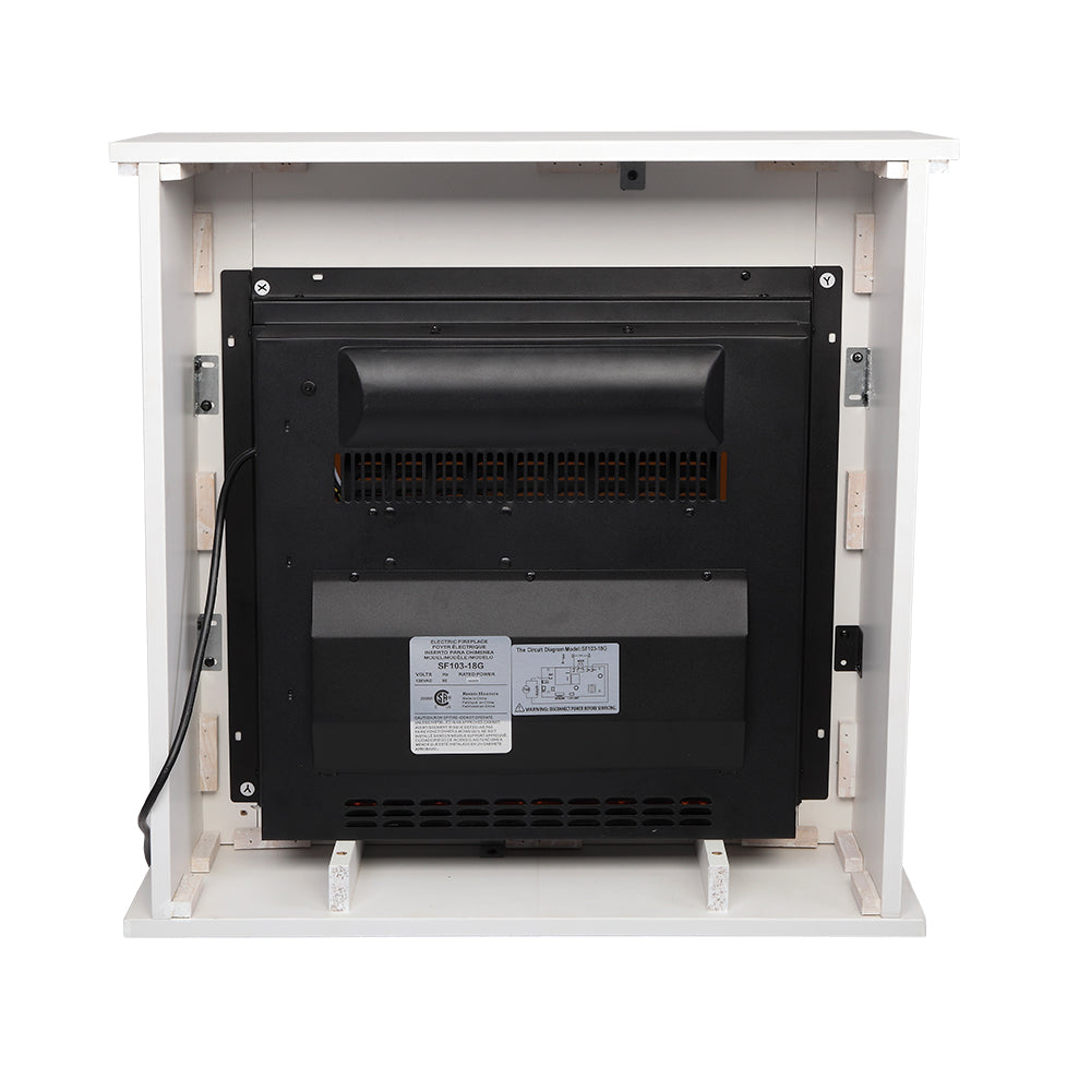 SF103-18G HA209-25 18 Inch White Wood Cabinet Style 1400W Single Color / Fake Wood / Heating Wire / With Small Remote Control Movement Black