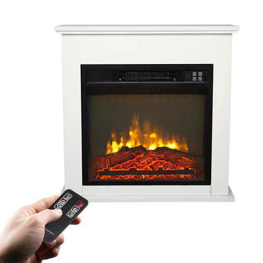 SF103-18G HA209-25 18 Inch White Wood Cabinet Style 1400W Single Color / Fake Wood / Heating Wire / With Small Remote Control Movement Black