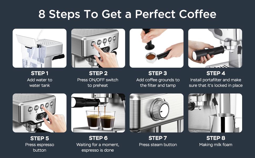 Espresso Machine,20 bar espresso machine with milk frother for latte,cappuccino,Machiato,for home espresso maker,1.8L Water Tank,Stainless Steel Complimentary ESE Filter Ban on Amazon, Temu