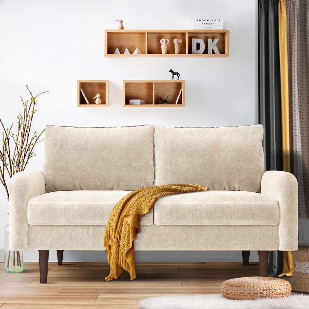 56.3" Velvet Round Arm Apartment Loveseat