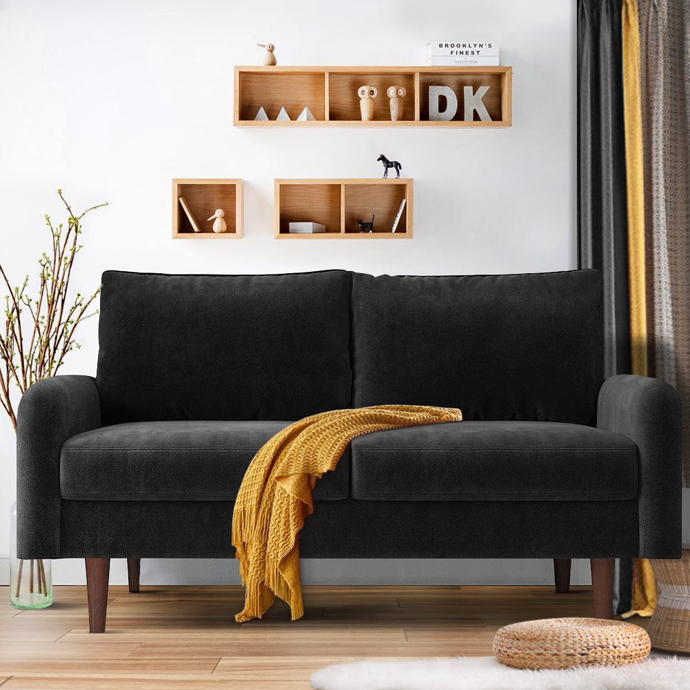 56.3" Velvet Round Arm Apartment Loveseat