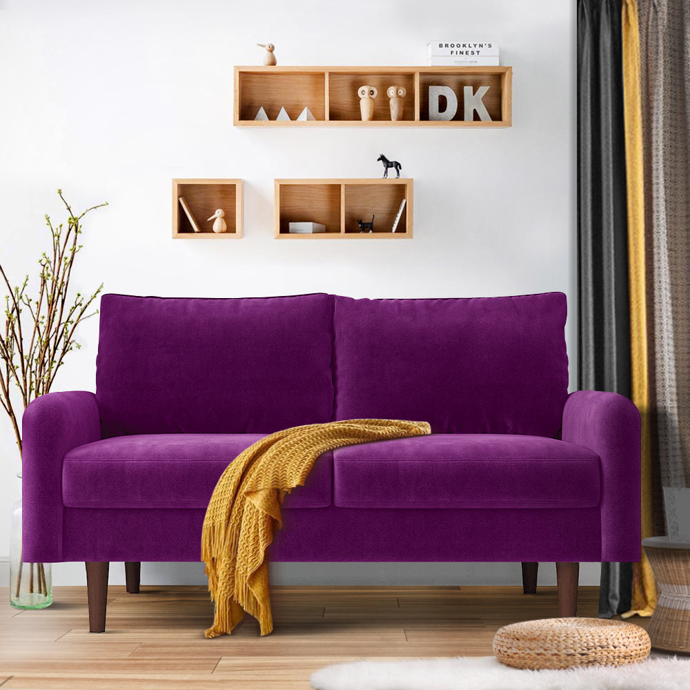 56.3" Velvet Round Arm Apartment Loveseat