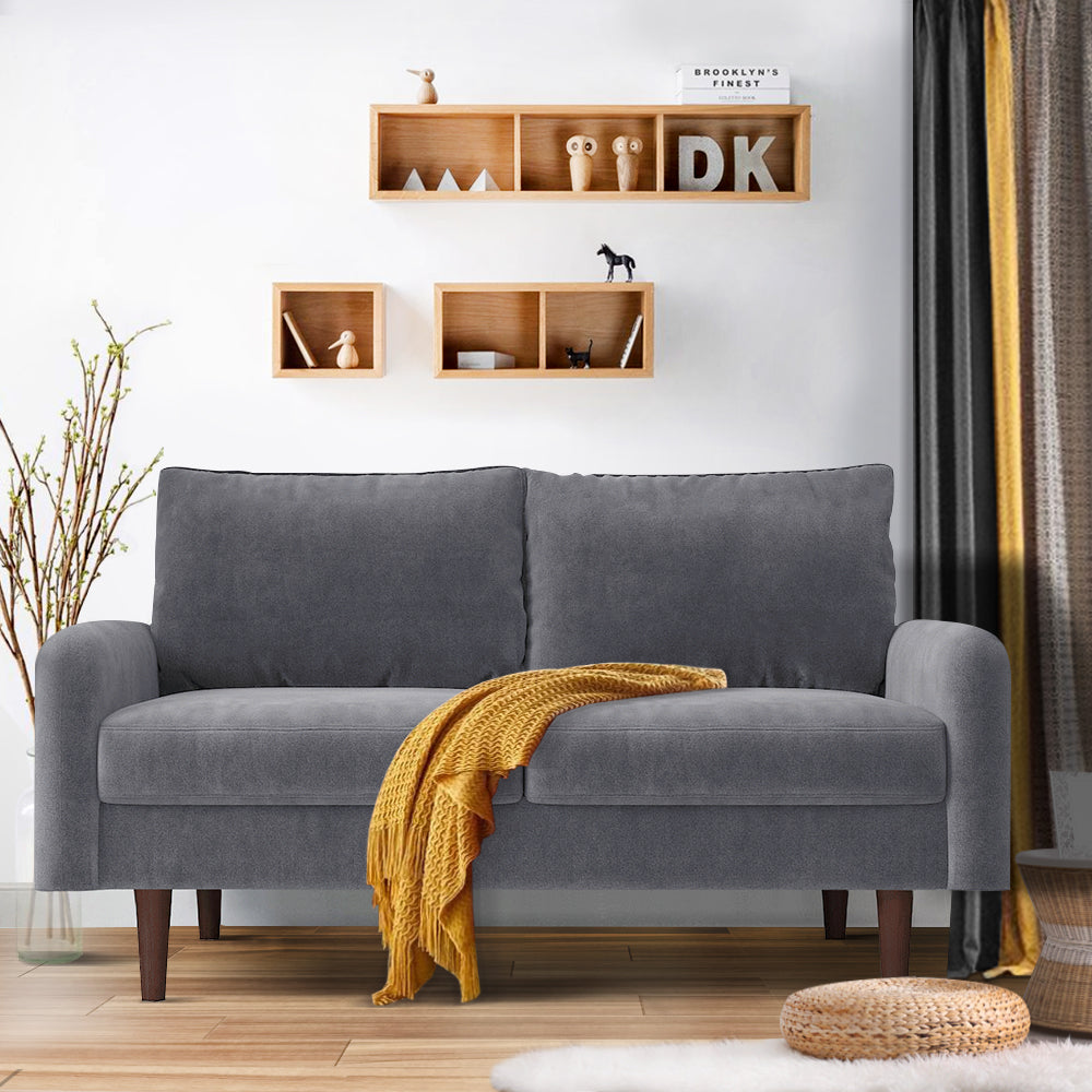 56.3" Velvet Round Arm Apartment Loveseat