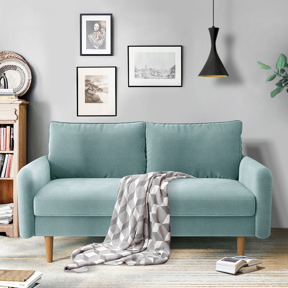 56.3" Velvet Round Arm Apartment Loveseat