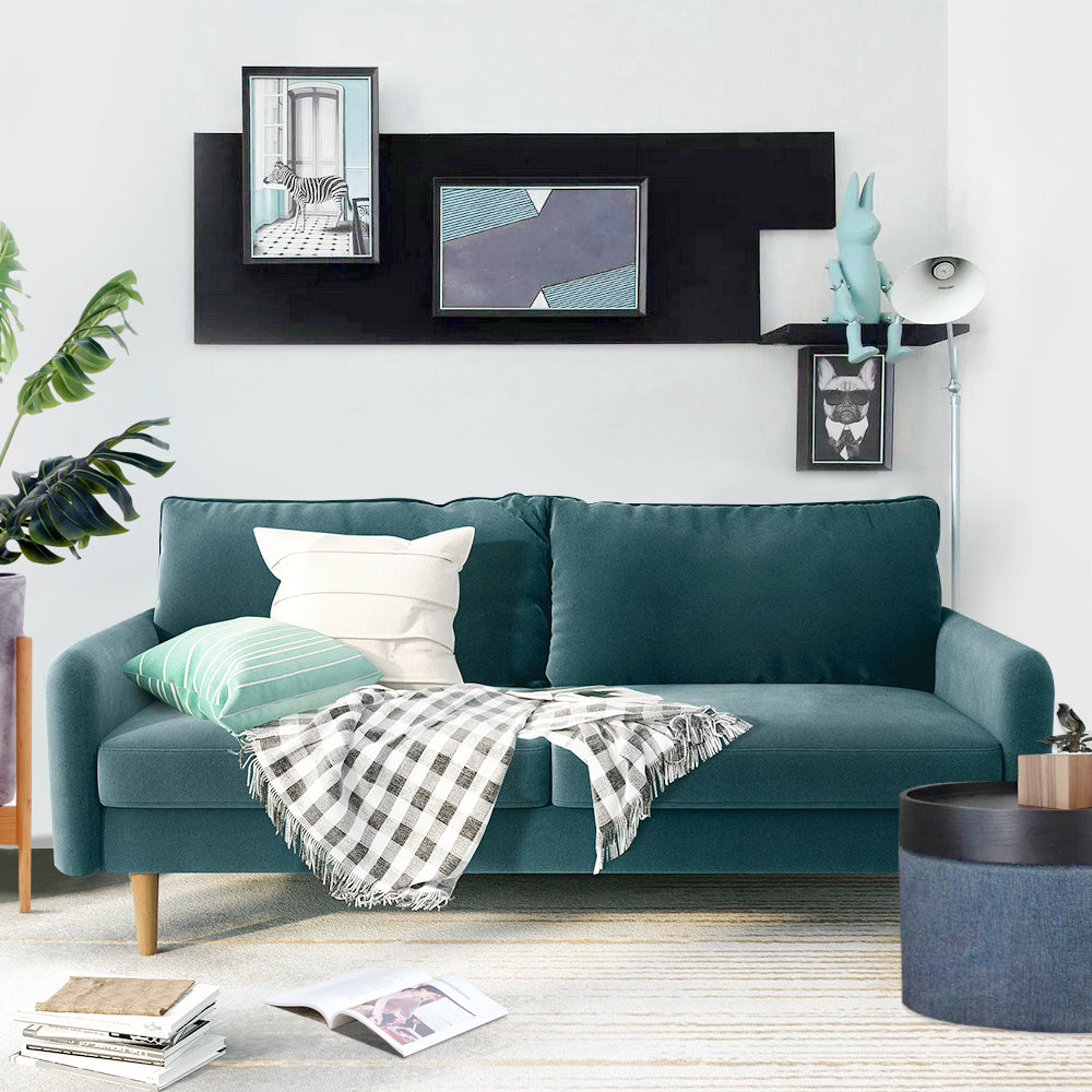 56.3" Velvet Round Arm Apartment Loveseat