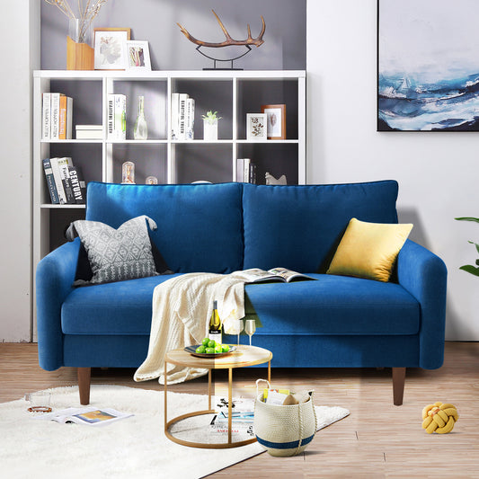 56.3" Velvet Round Arm Apartment Loveseat