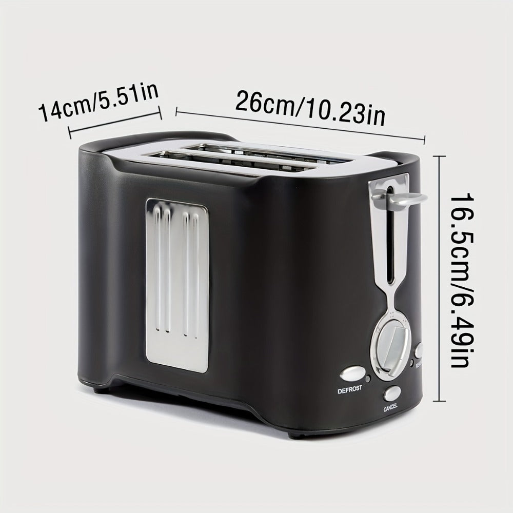 2 Slice Toaster, Quick & Even Results Every Time, Wide Slots Fit Any Size Bread Drop-Down Crumb Tray for Easy Clean Up, Stainless Steel