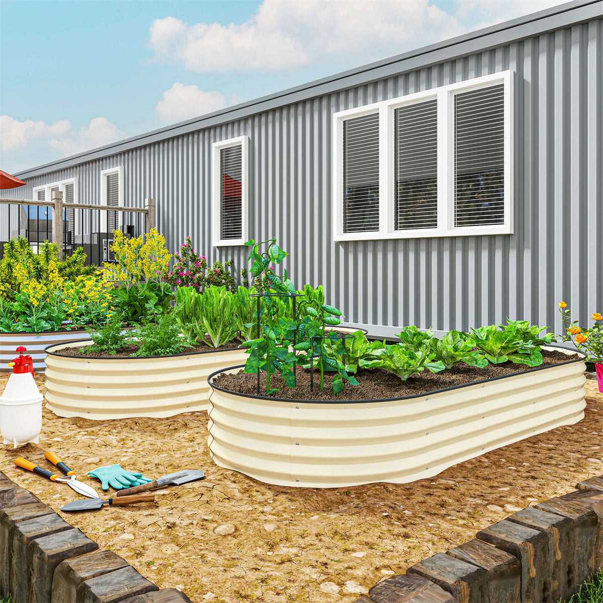 Garden Bed、 Galvanized Planter