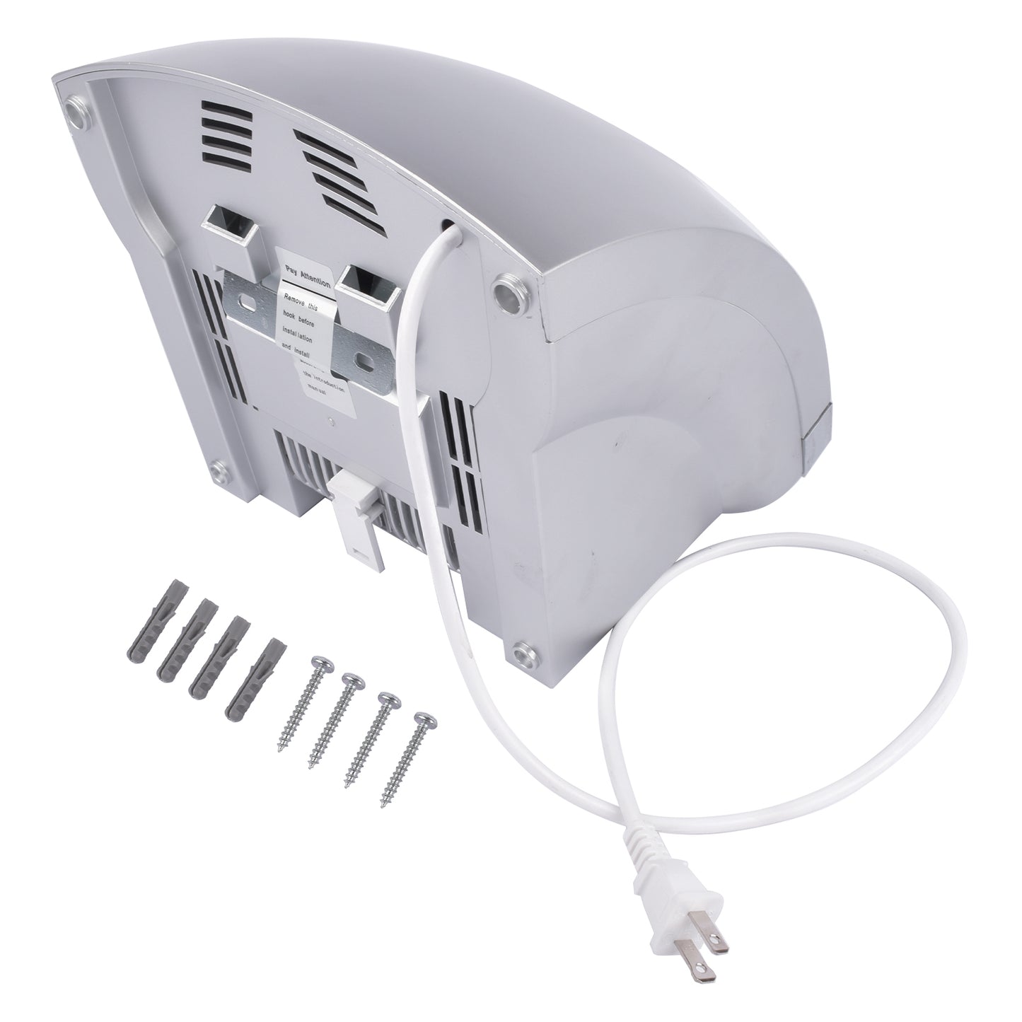 Commercial Hand Dryer Automatic Electric Hand Dryer 1800W Silver Hand Air Dryer Household Use 70-75dB High Speed ABS Noise Reduction