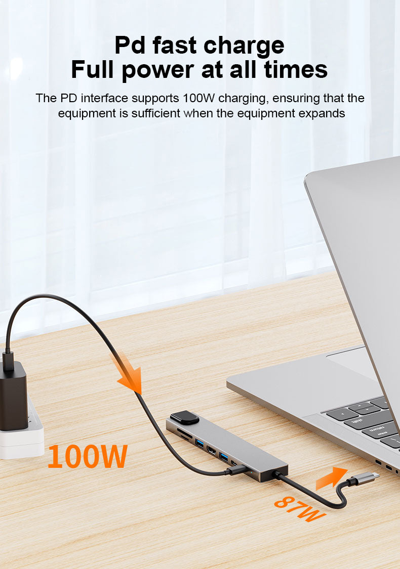 USB C Hub 7-in-1 Docking Station Multiport Adapter with 4K SD Card Reader 2 USB 3 Port for Ugreen Dockingstation
