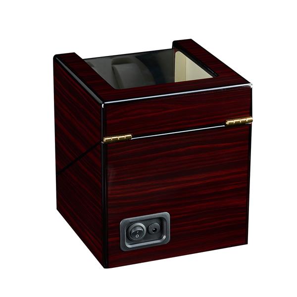 Double Watch Winder Automatic Rotation Wood Display Case Storage Organizer