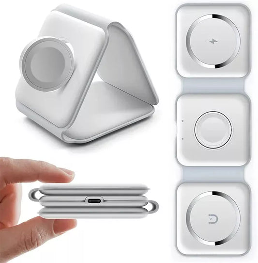 3 in 1 Wireless Charging Station For iPhone Air Pods And  iWatch Travel Charger