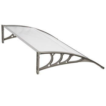 HT-120 x 80 Household Application Door & Window Rain Cover Eaves Canopy White & Gray Bracket