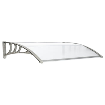 HT-120 x 80 Household Application Door & Window Rain Cover Eaves Canopy White & Gray Bracket