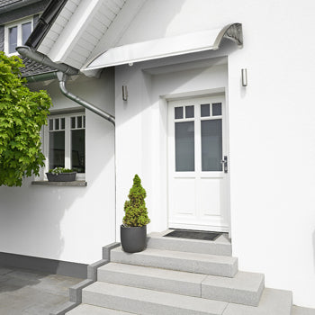HT-120 x 80 Household Application Door & Window Rain Cover Eaves Canopy White & Gray Bracket